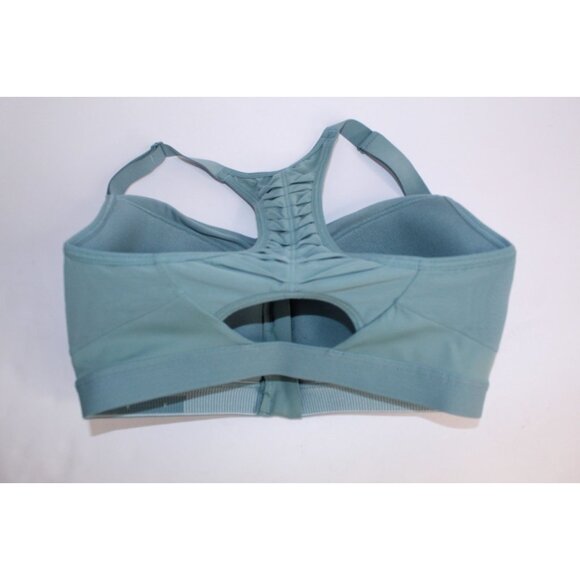 Victoria Sport Sports Bra 32 D Blue Green Zipper Front Workout Yoga Athletic - Picture 5 of 13